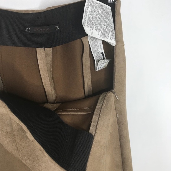 Zara faux suede stretch side zip, bottom zip pants - Picture 9 of 9